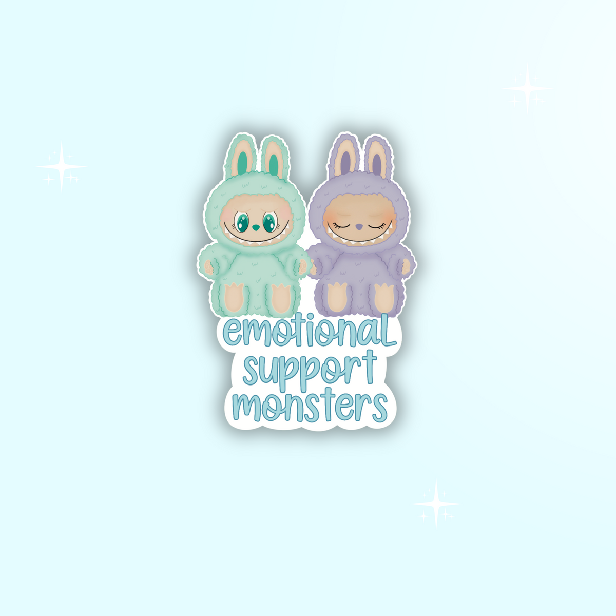 Emotional Support Monsters Vinyl Sticker | Cute Kawaii Monster Sticker