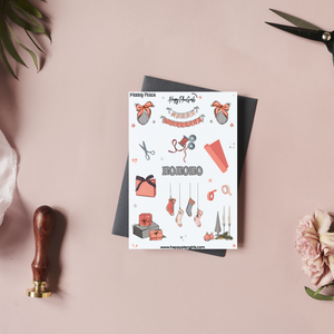 "Merry Peach" Christmas Sticker Sheet
