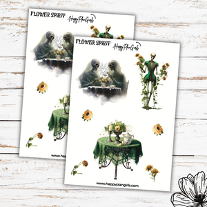 Ghost Flower Spirit Halloween Planner Sticker Sheet