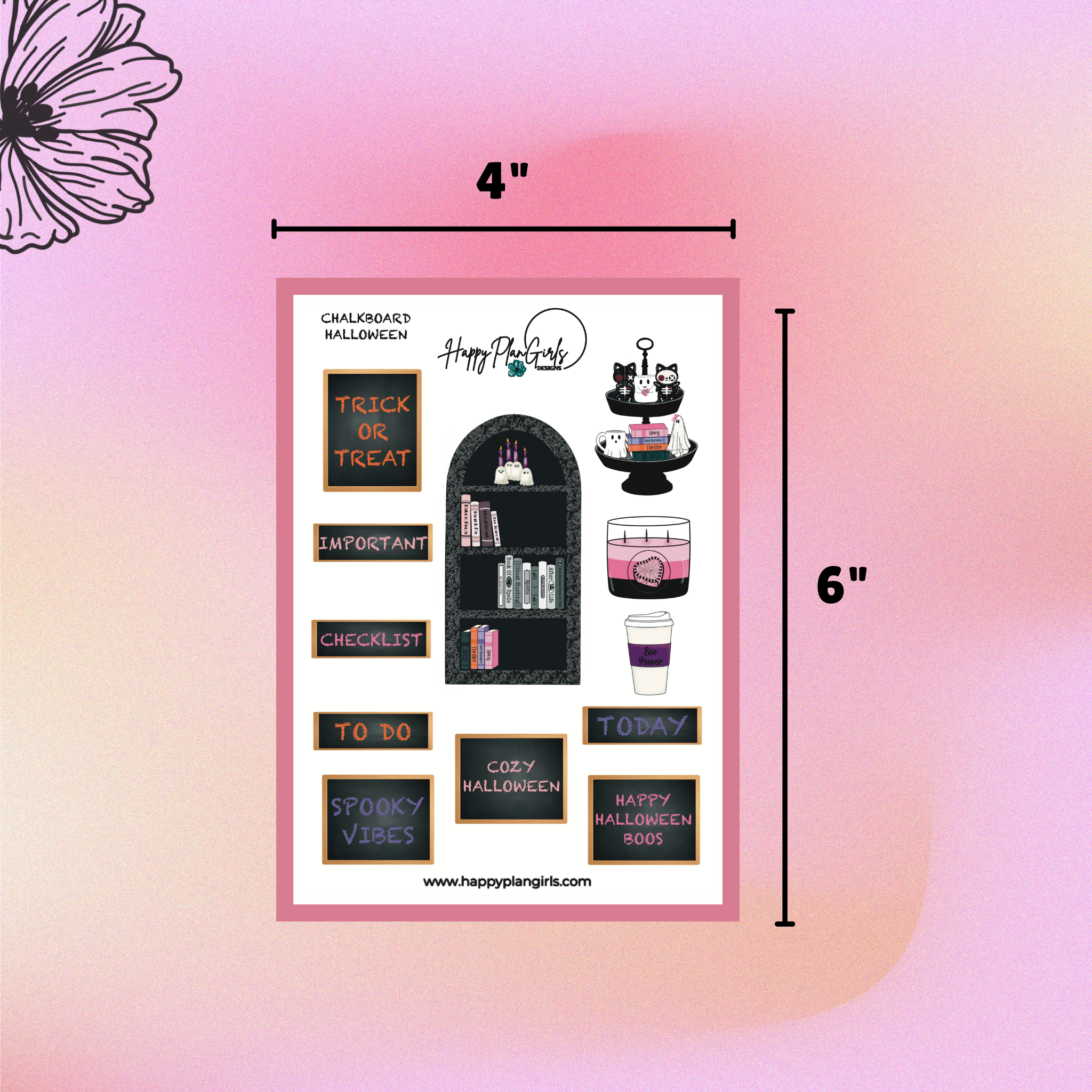Halloween Chalkboard Boxes Sticker Sheet