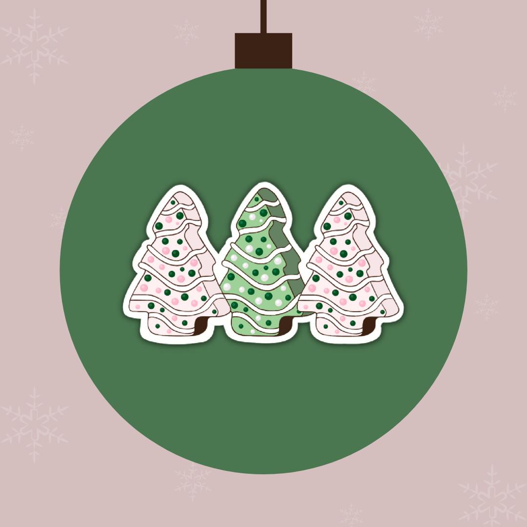 Christmas Tree Cakes Vinyl Sticker "Trio"