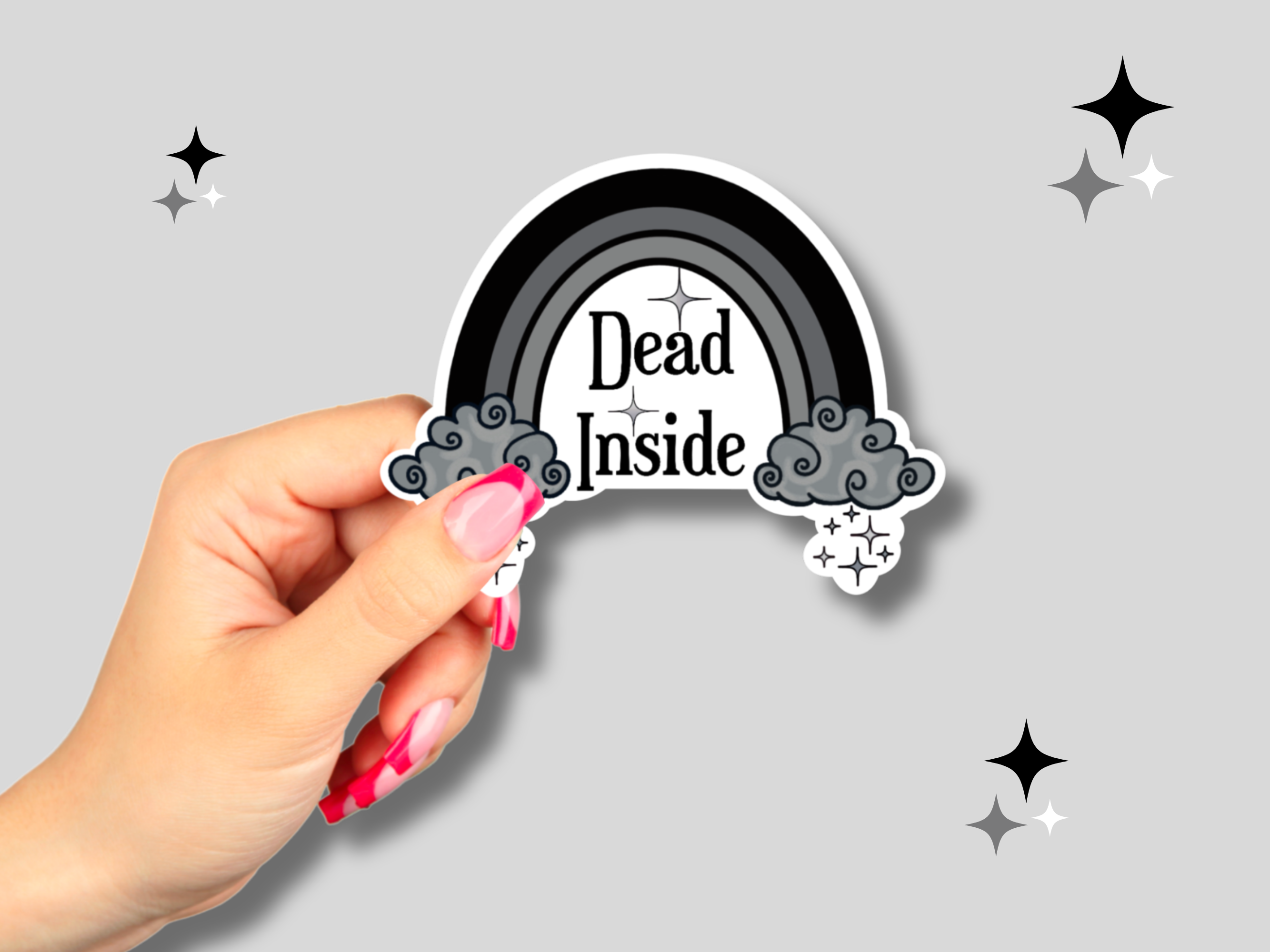 Dead Inside Rainbow Vinyl Sticker
