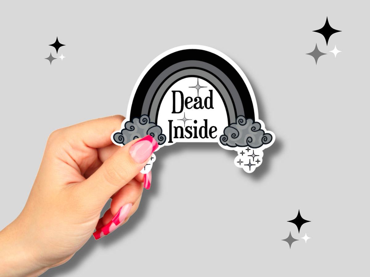 Dead Inside Rainbow Vinyl Sticker – HappyPlanGirls Designs