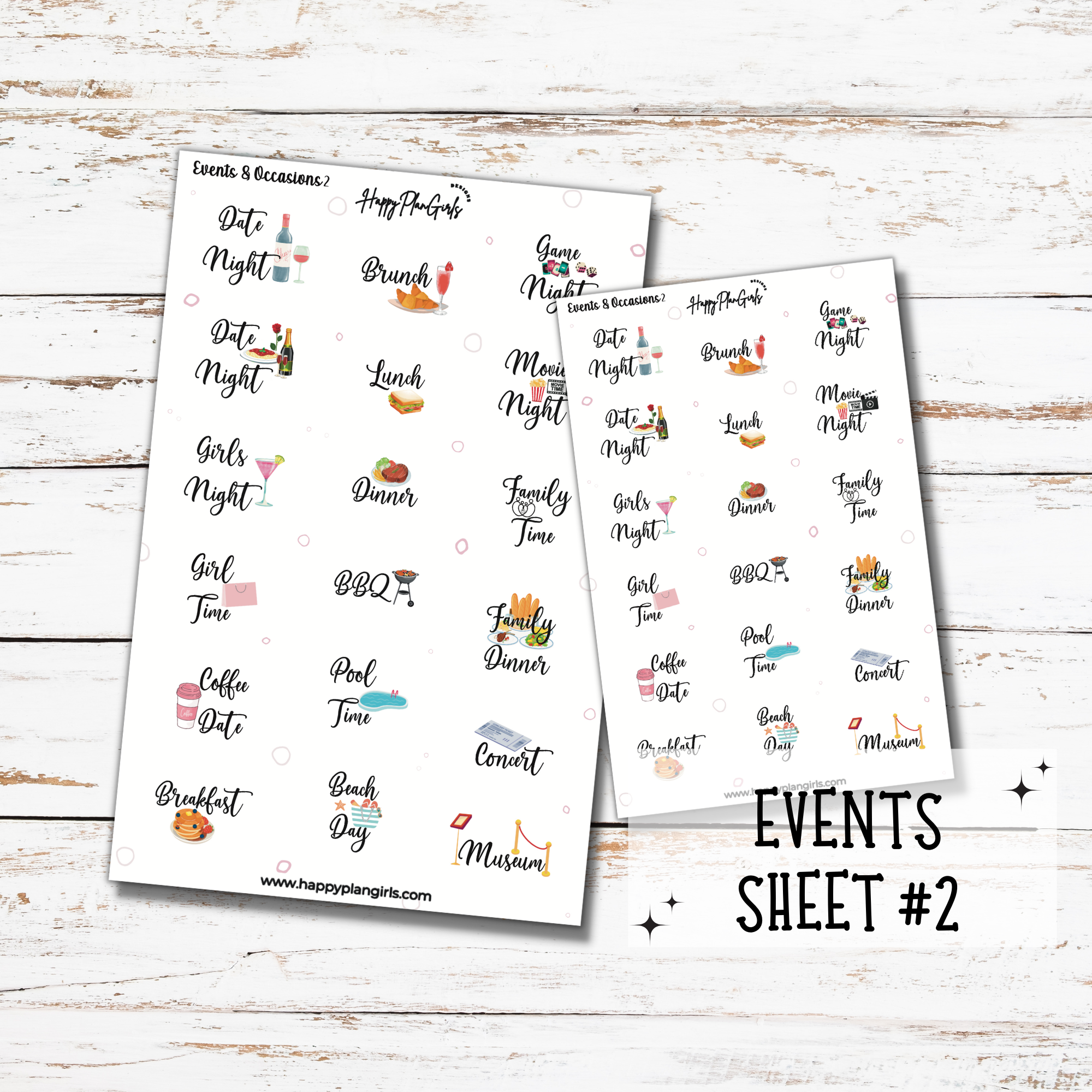 Event and Occasions Planner Sticker Sheet