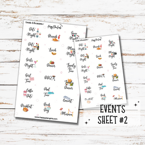 Event and Occasions Planner Sticker Sheet