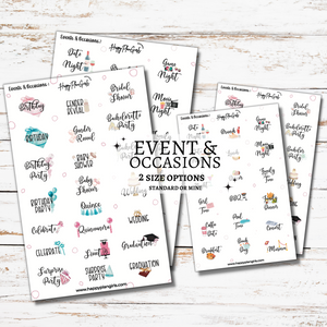 Event and Occasions Planner Sticker Sheet
