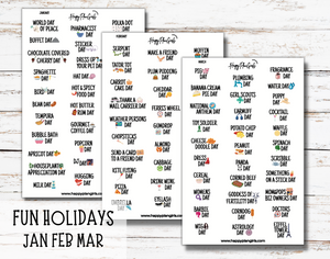 Wacky Fun Holiday Planner Stickers