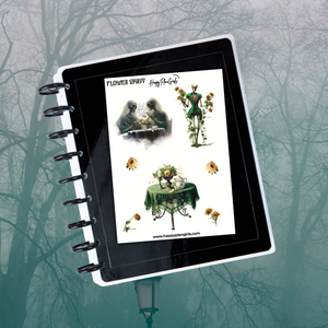 Ghost Flower Spirit Halloween Planner Sticker Sheet