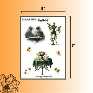 Ghost Flower Spirit Halloween Planner Sticker Sheet