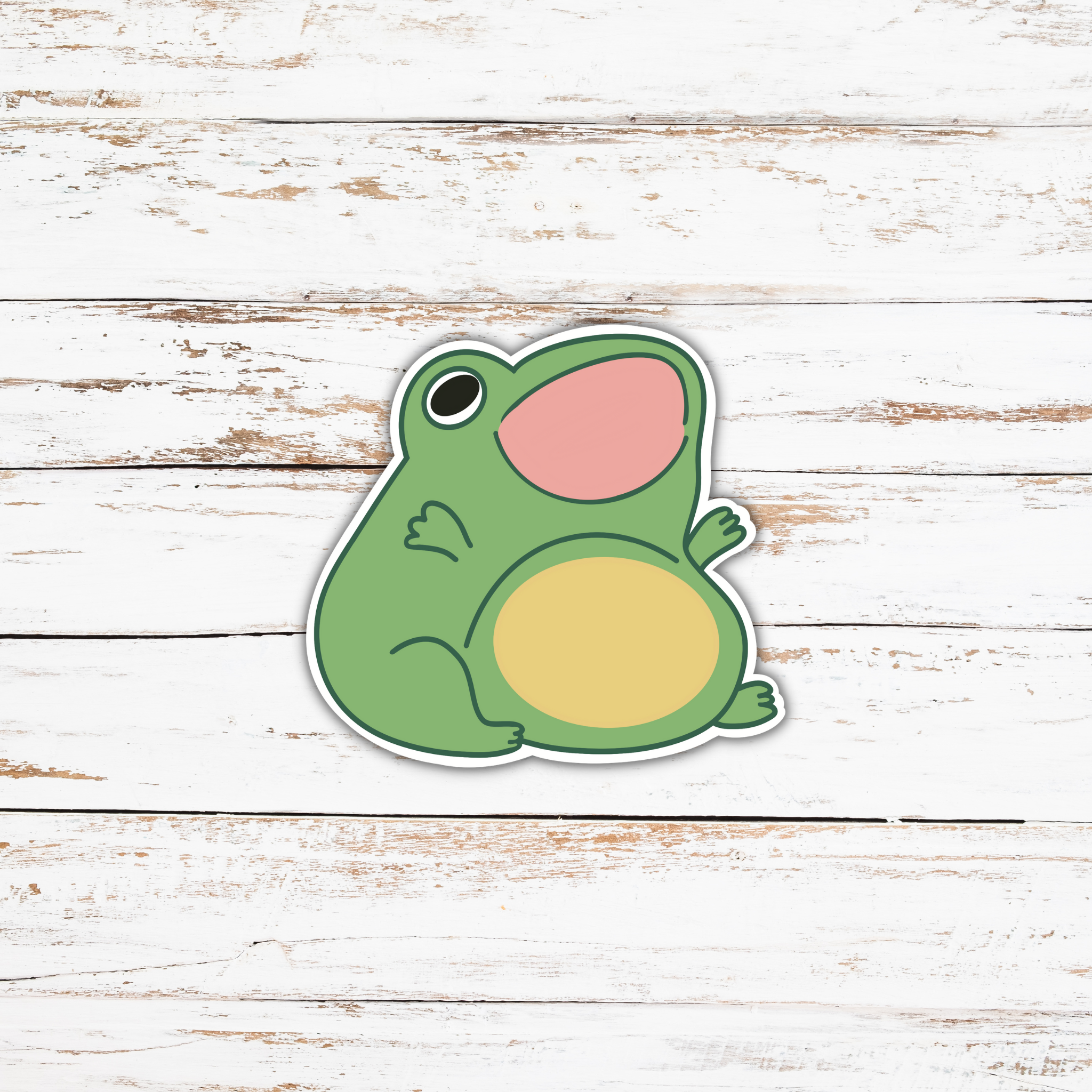 Cute Frog Screaming Sticker – HappyPlanGirls Designs