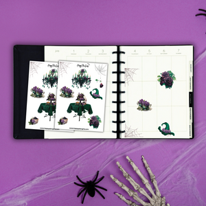 Spooky Witch Halloween Journaling Sticker Sheet