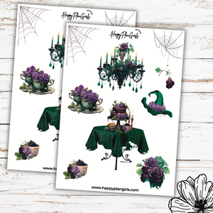 Spooky Witch Halloween Journaling Sticker Sheet