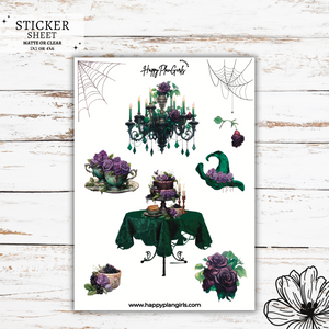 Spooky Witch Halloween Journaling Sticker Sheet