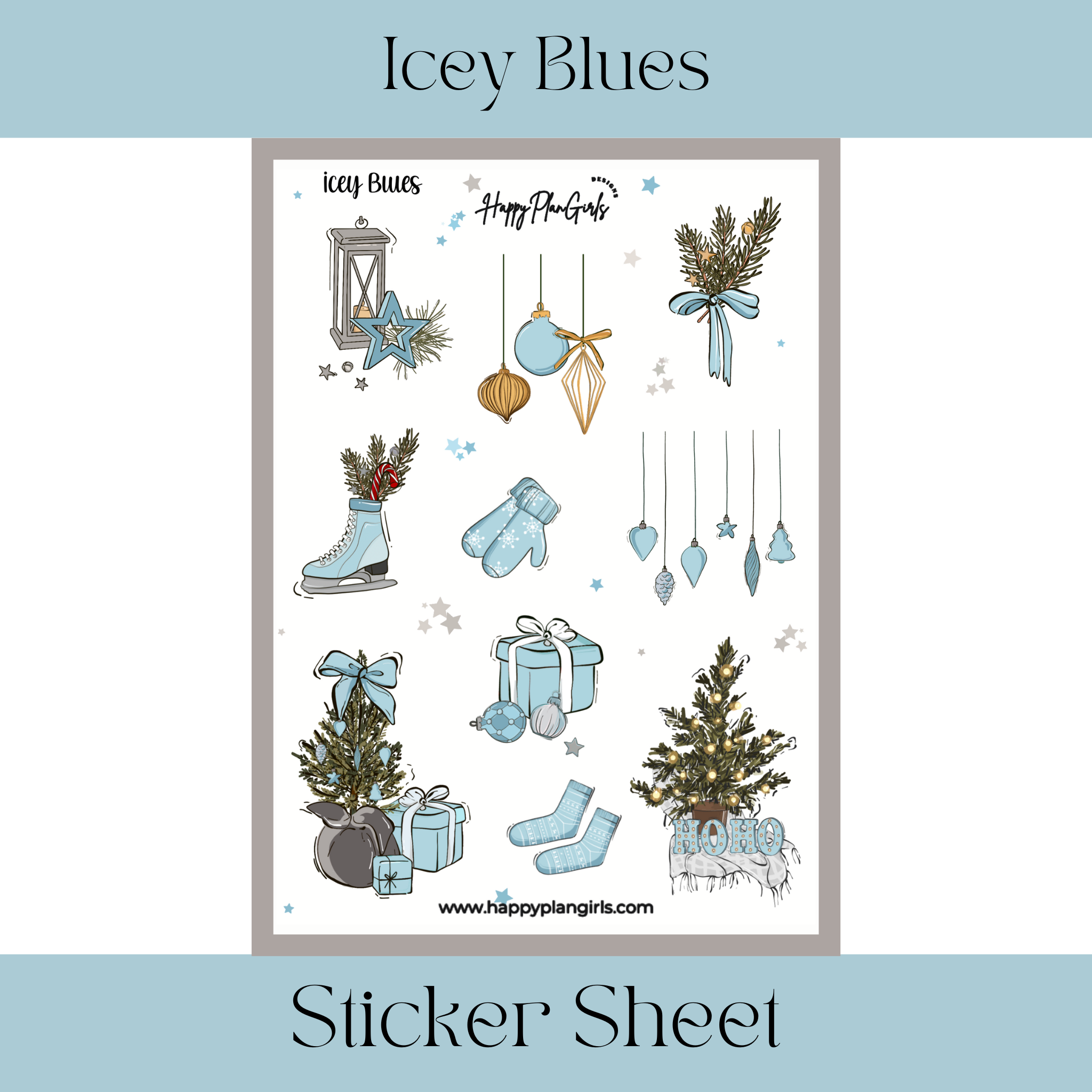 Icey Blues Sticker Sheet