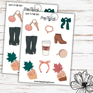 Just a Fall Girl Autumn Fall Planner Sticker Sheet
