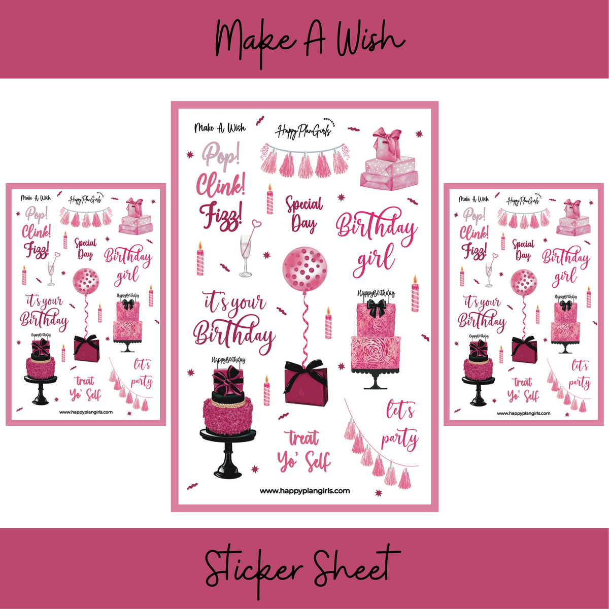 Make A Wish Sticker Sheet – HappyPlanGirls Designs