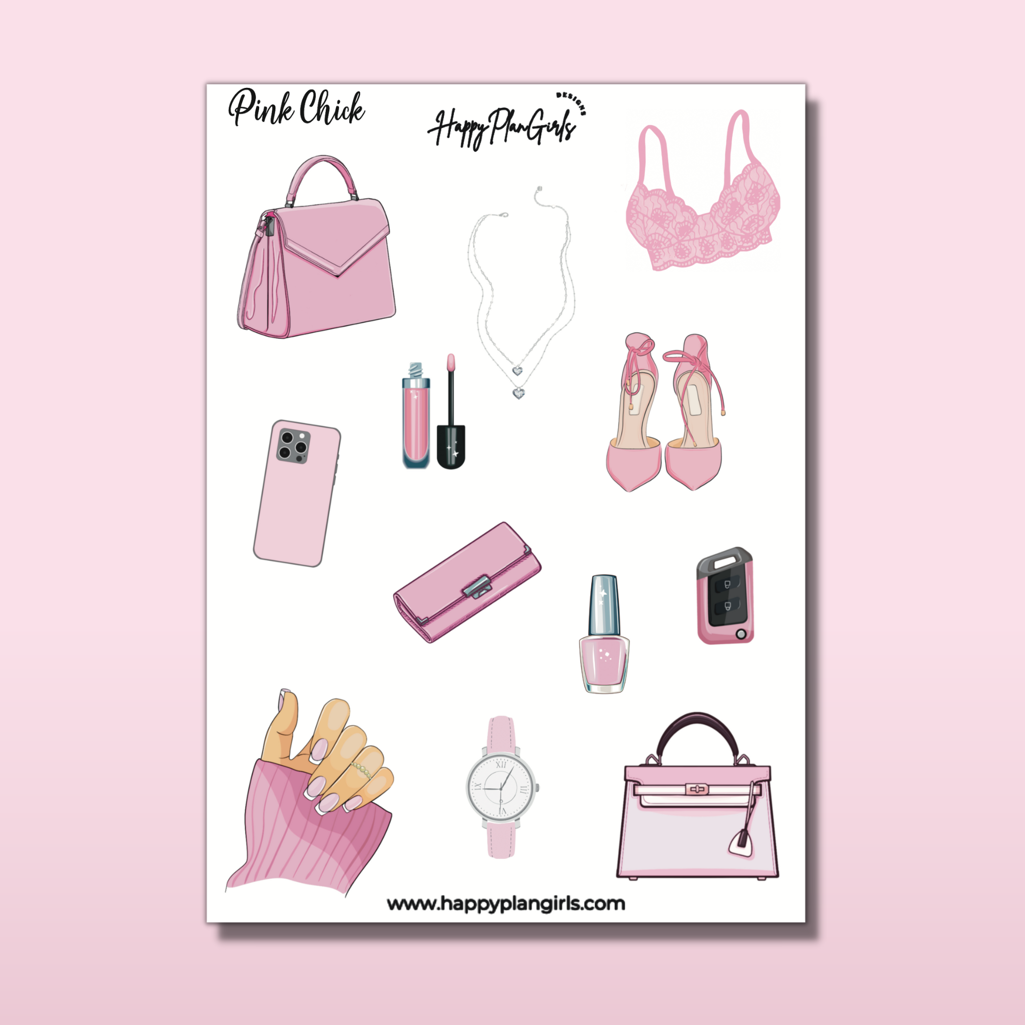 Pink Valentines Sticker Sheet