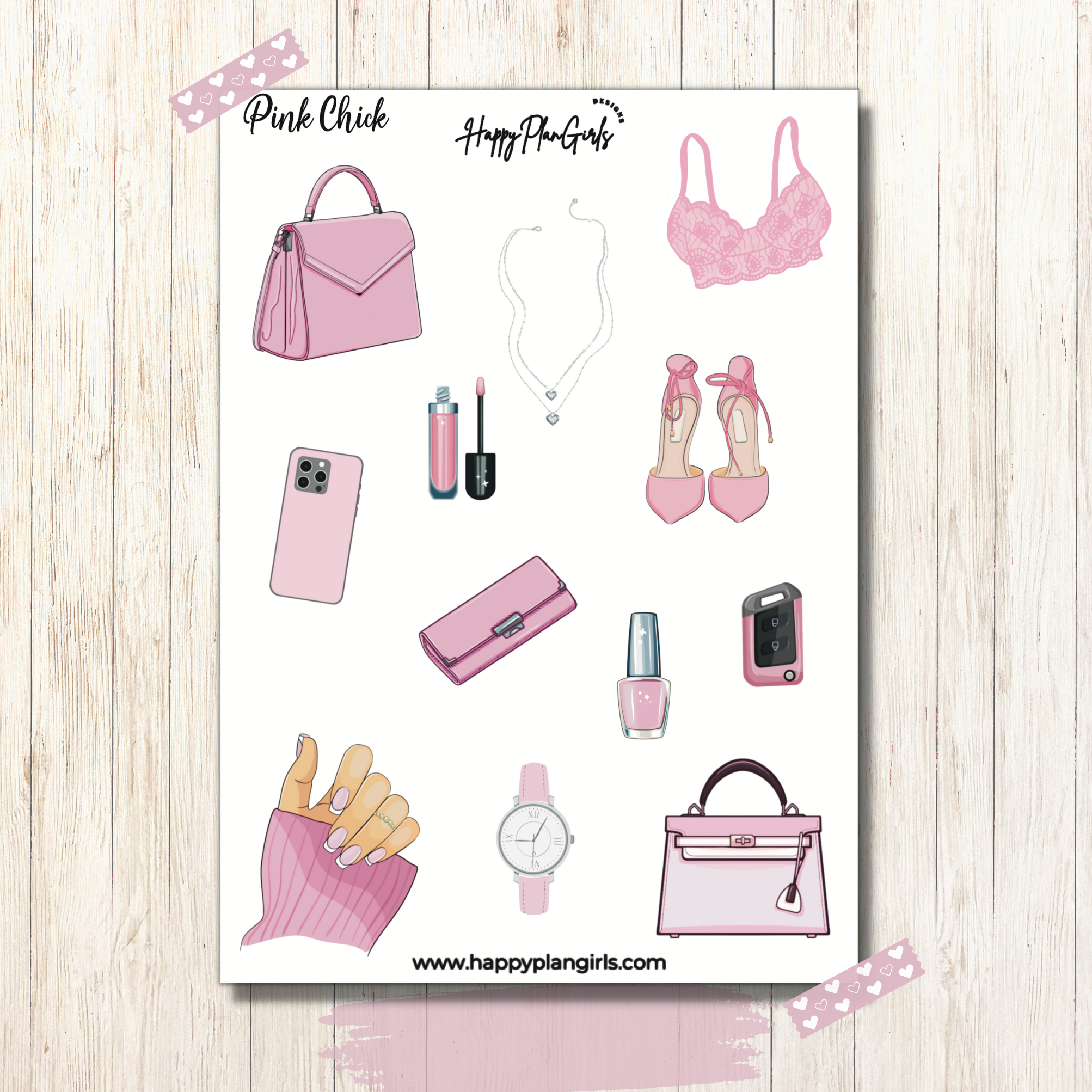 Pink Valentines Sticker Sheet