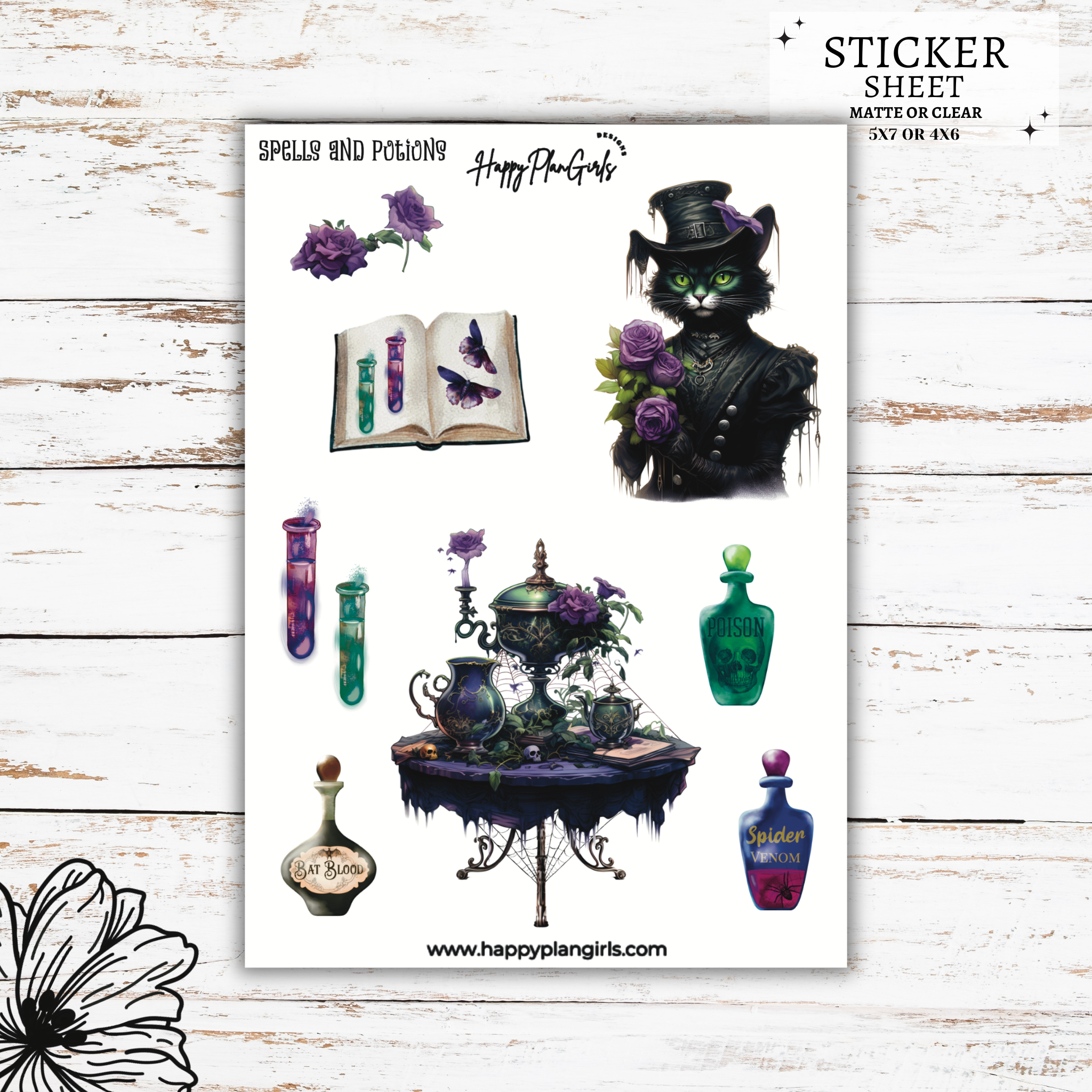 Spooky Halloween Spells and Potions Sticker Sheet