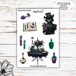 Spooky Halloween Spells and Potions Sticker Sheet
