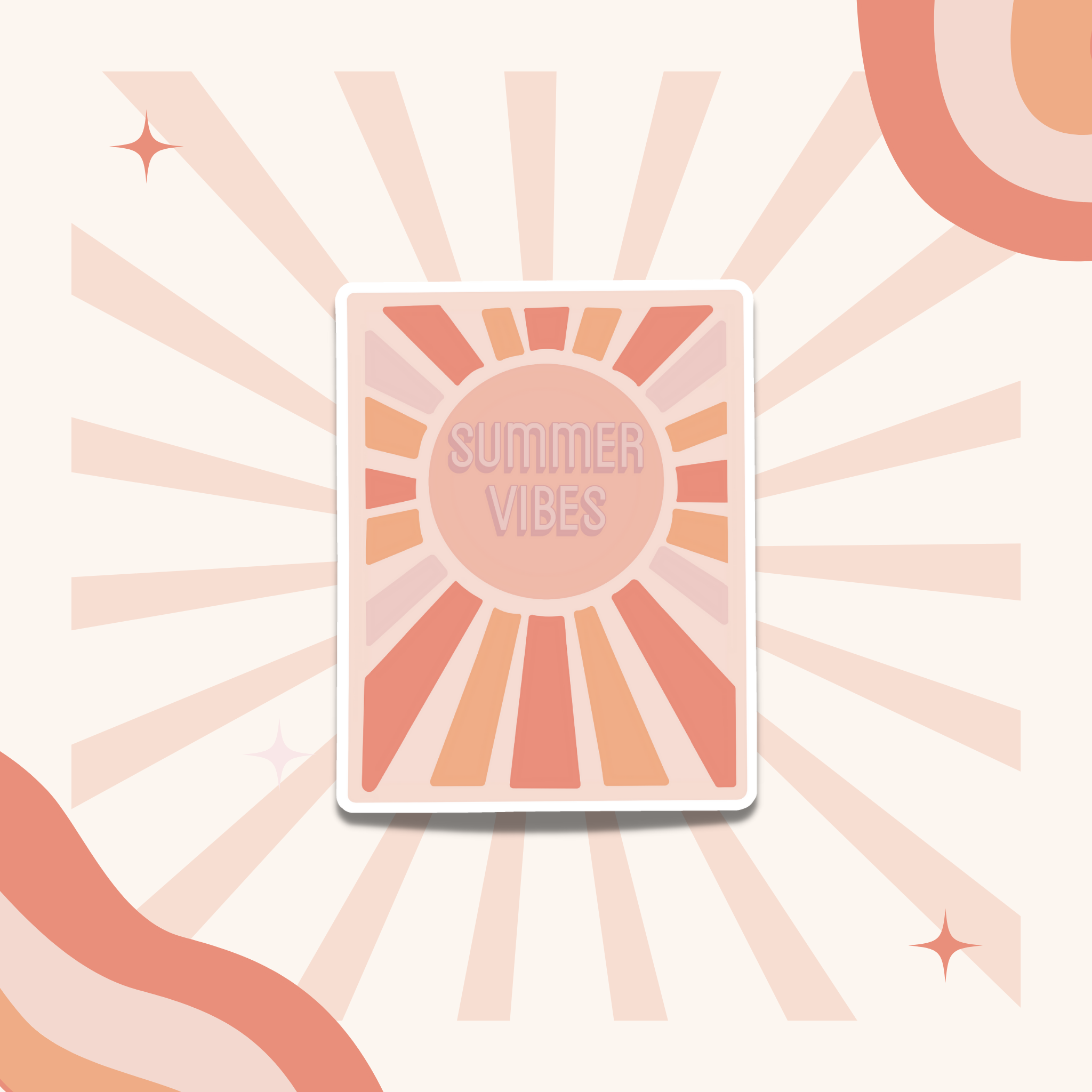 Summer Vibes Sun Vinyl Sticker