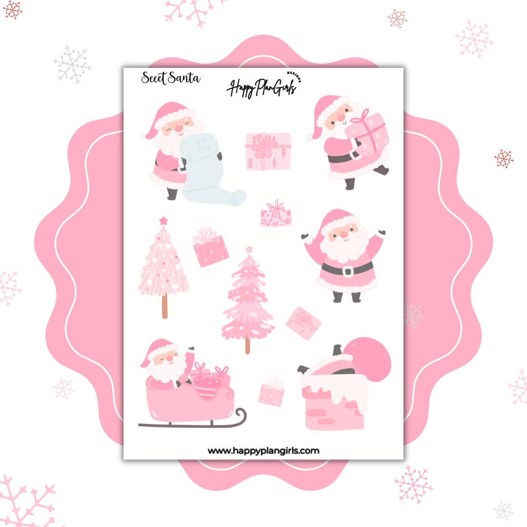 Sweet Santa Sticker Sheet – HappyPlanGirls Designs