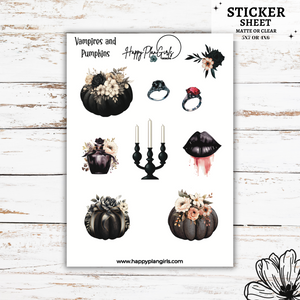 Vampires and Pumpkins Sticker Sheet
