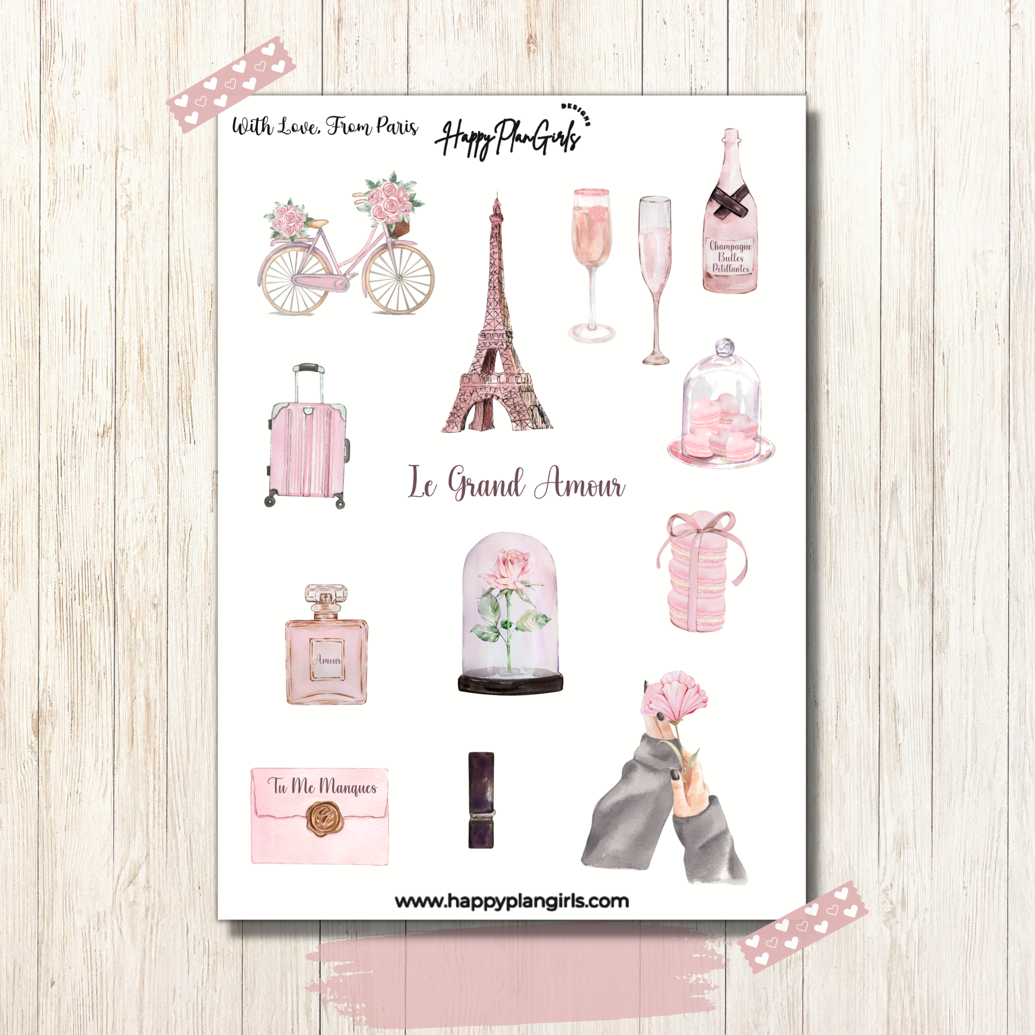 Paris Love Planner Sticker Sheet