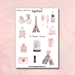 Paris Love Planner Sticker Sheet