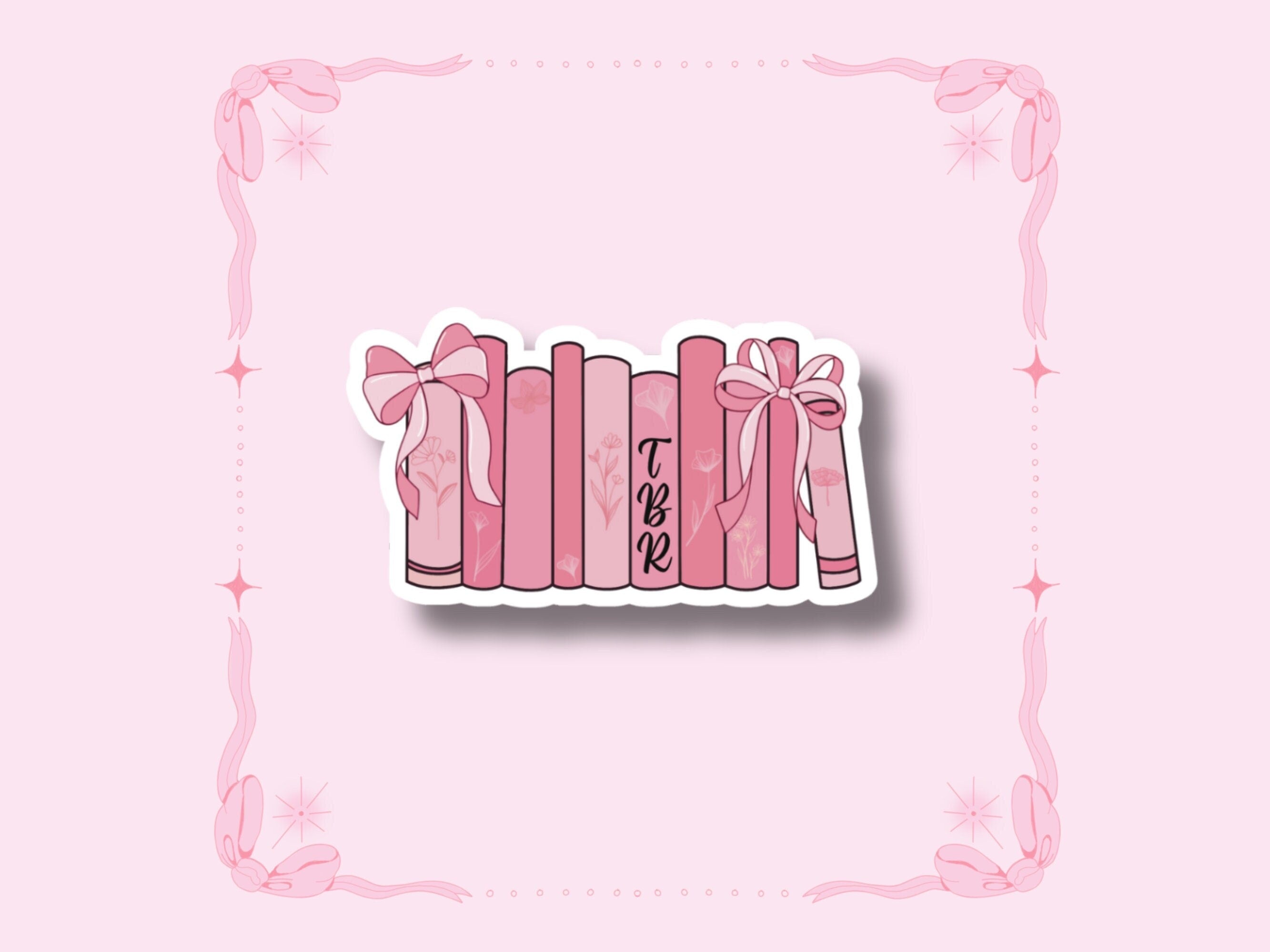 TBR Book Lineup Sticker- Laptop Sticker- Waterbottle sticker- Waterproof Sticker- Cute Bookish Sticker- Girly Sticker- Unique Gift