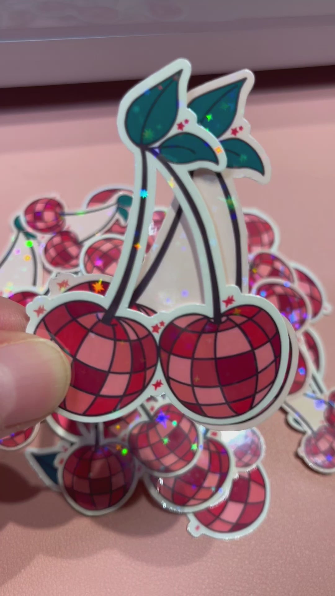 Disco Cherries Vinyl Sticker