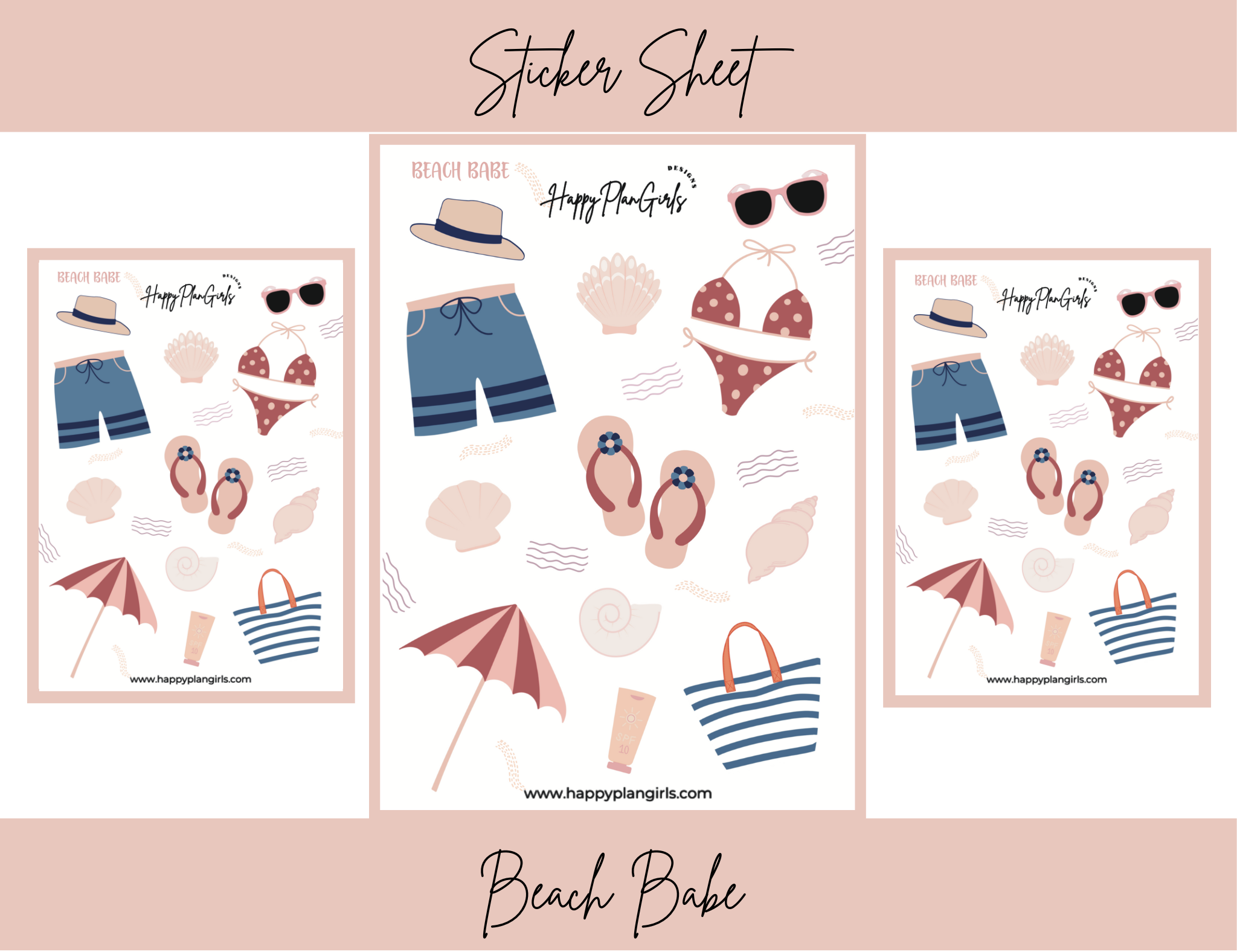 Beach Babe Sticker Sheet