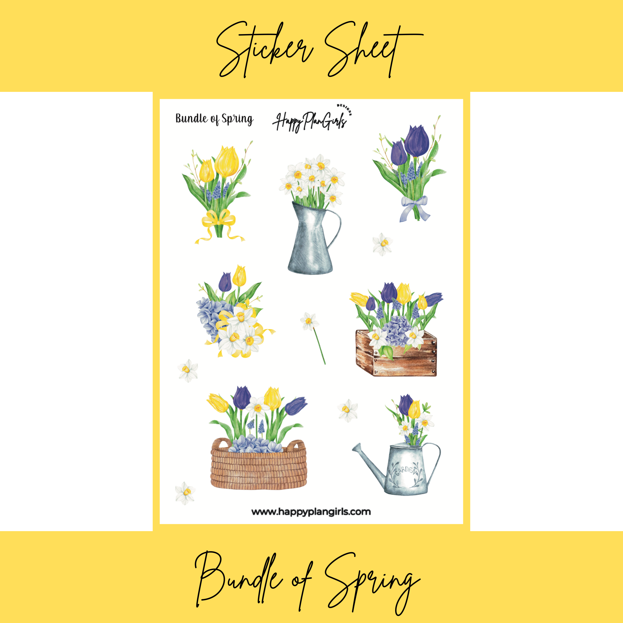 Digital Spring Sticker Sheets Bundle of Spring Sticker Sheet – HappyPlanGirls Designs