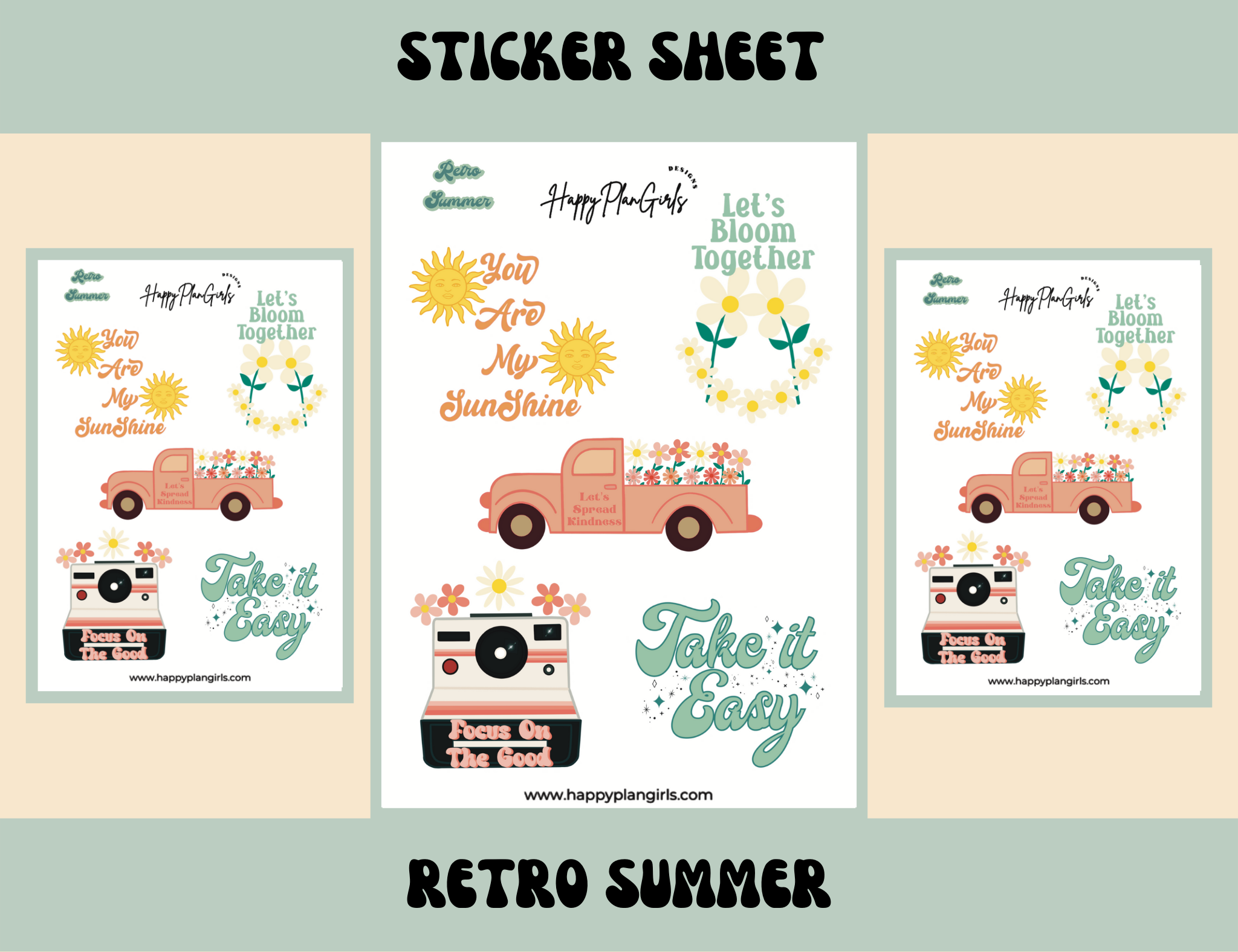 Retro Summer Sticker Sheet