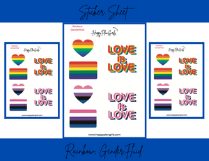 Rainbow and Genderfluid Sticker Sheet