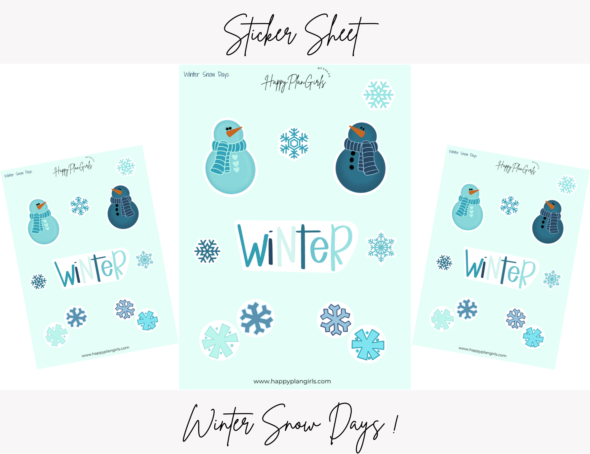 Winter Snow Days Sticker Sheet – HappyPlanGirls Designs