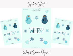 Winter Snow Days Sticker Sheet