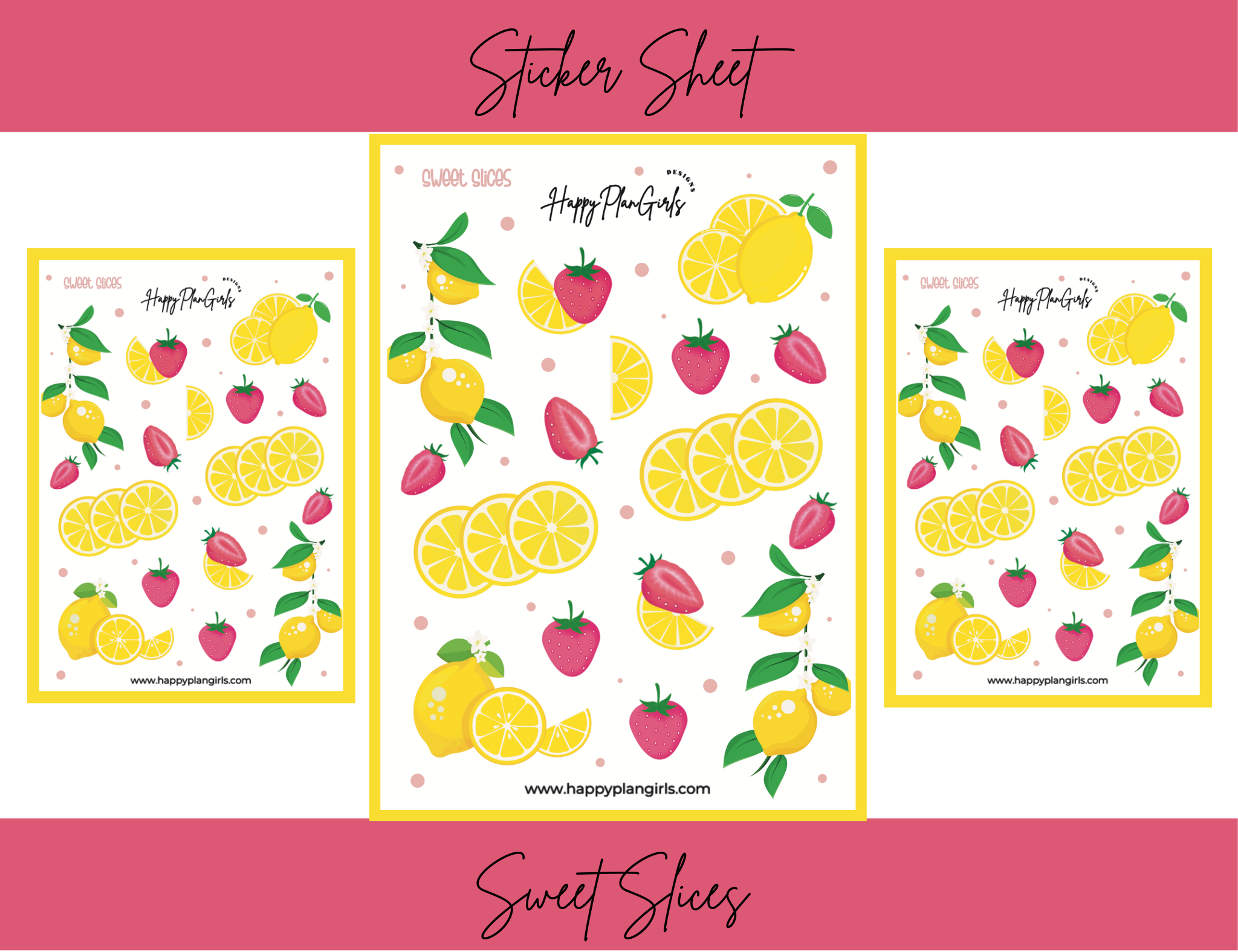 Slice Sticker Design Sweet Slices Sticker Sheet – HappyPlanGirls Designs